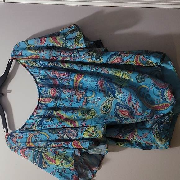 New York and Company Sweet Pea collection Xl Paisley Scoop Neck Blouse - Picture 5 of 7